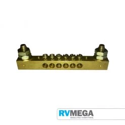 RV MEGA Busbar 6 Way 2 Stud 6mm Brass Electrical & Lighting