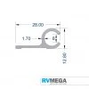 RV MEGA Awnings & Covers Standard Caravan Awning Track 8mm - 4 Metre UA1608
