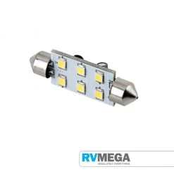 RV MEGA Festoon 6 LED 42mm Warm White 107 Lumens Electrical & Lighting