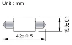 RV MEGA Festoon 6 LED 42mm Warm White 107 Lumens Electrical & Lighting