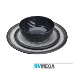 RV MEGA Cooking & Dining Granite Grey Melamine 12pcs Dinner Set