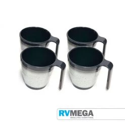 RV MEGA Cooking & Dining Granite Grey Melamine 4pcs Stacking Mug