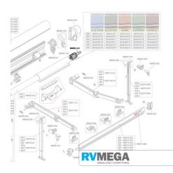 RV MEGA Fiamma F45plus Stop Mechanism 98655-121 Awnings & Covers