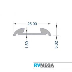 ULLRICH ALUMINIUM Awnings & Covers Aluminium Rub Rail 25mm X 4 Metres