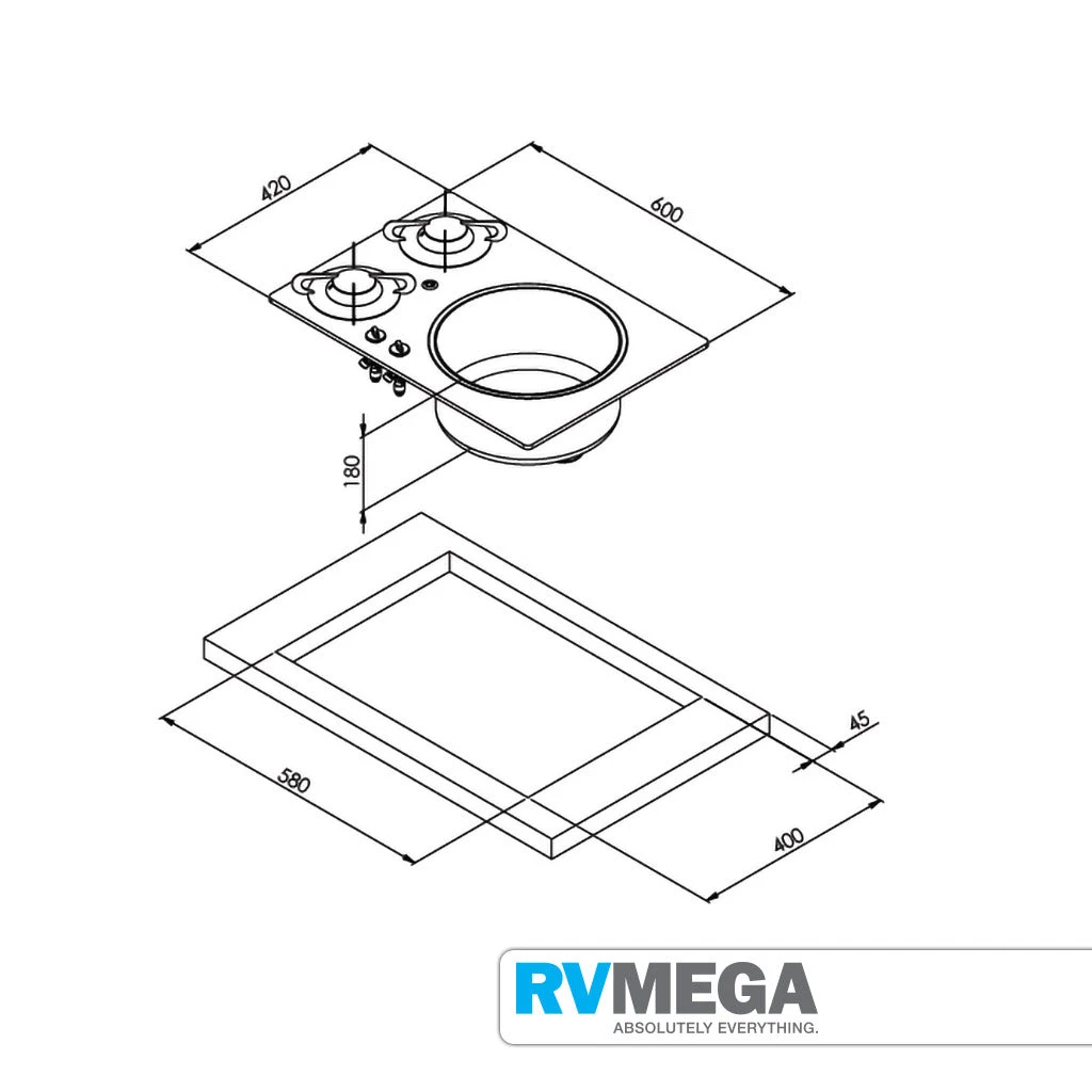 CAN 2 "Crystal" Combination Sink & Hob 4 CAN 2 "Crystal" Combination Sink & Hob