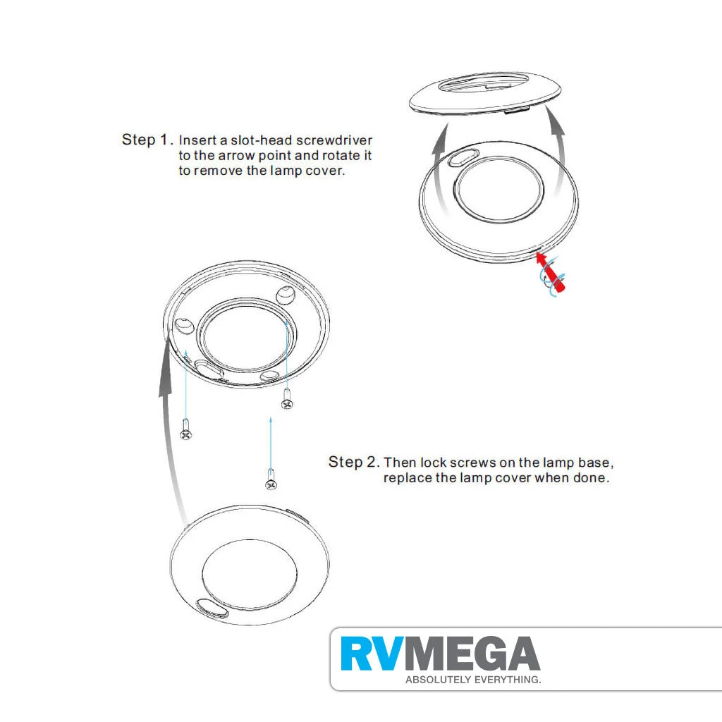 RV MEGA Round Interior Light With Switch Cool White Matte Black 5 RV MEGA Round Interior Light With Switch Cool White Matte Black