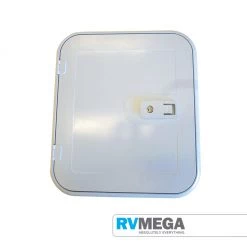 RV MEGA Renovation & New Build Hardware Coast Service Door 1 With Lock - White (399 X 349MM)