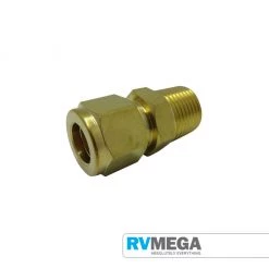 RV MEGA Brass 3/8" X 3/8" BSPT Male Connector Gas Equipment