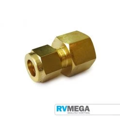 RV MEGA Gas Equipment Brass 3/8" X 1/4" Female Connector