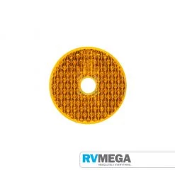RV MEGA Electrical & Lighting Amber 60mm Round Screw On Side Reflector