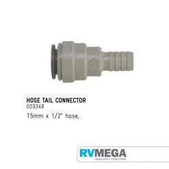 RV MEGA Hose Tail Connector 15mm X 1/2" Hose
