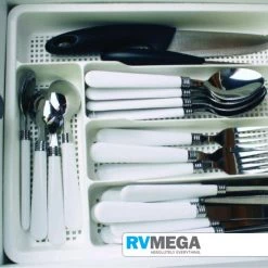 RV MEGA Cutlery Tray Compact - White Cooking & Dining