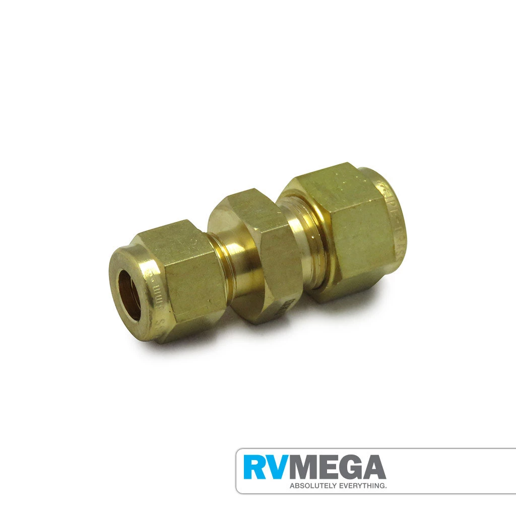 RV MEGA Gas Equipment Brass Straight Reducing Union 10mm To 8mm 3 RV MEGA Gas Equipment Brass Straight Reducing Union 10mm To 8mm