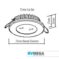 RV MEGA Electrical & Lighting NOUVA LED S5 - EPICA - White Laquer Down Light
