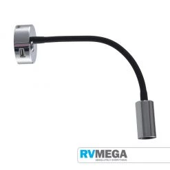 RV MEGA Electrical & Lighting NOUVA LED S5 - LATITUDE - Goose-Neck Reading Light W/ USB Charge