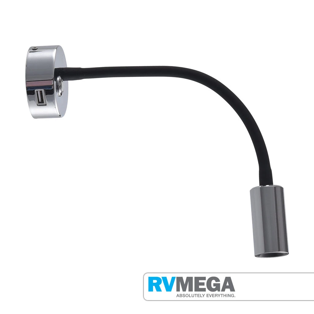 RV MEGA Electrical & Lighting NOUVA LED S5 - LATITUDE - Goose-Neck Reading Light W/ USB Charge 3 RV MEGA Electrical & Lighting NOUVA LED S5 - LATITUDE - Goose-Neck Reading Light W/ USB Charge