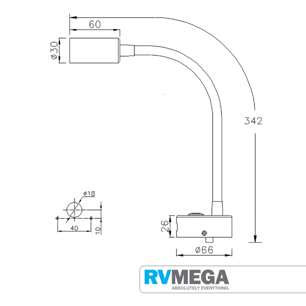 RV MEGA Electrical & Lighting NOUVA LED S5 - LATITUDE - Goose-Neck Reading Light W/ USB Charge 5 RV MEGA Electrical & Lighting NOUVA LED S5 - LATITUDE - Goose-Neck Reading Light W/ USB Charge