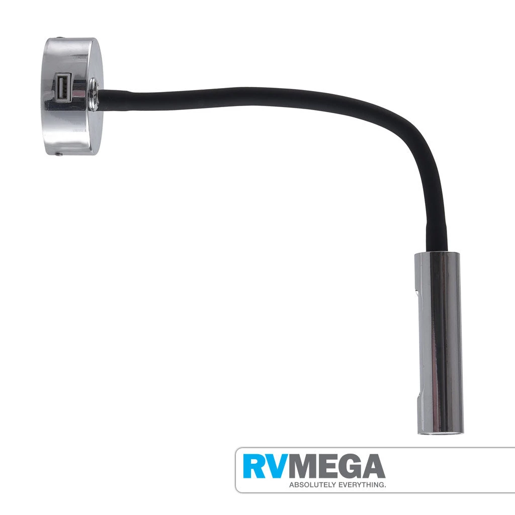 RV MEGA NOUVA LED S5 - LONGITUDE - Goose-Neck Reading Light W/ USB Charg 3 RV MEGA NOUVA LED S5 - LONGITUDE - Goose-Neck Reading Light W/ USB Charg