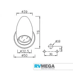 RV MEGA NOUVA LED S5 - LUNA - Retro LED Reading Light - Chrome Electrical & Lighting