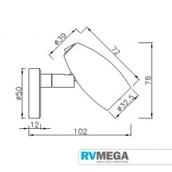 RV MEGA NOUVA LED S5 - LUNA - Retro LED Reading Light - White Electrical & Lighting