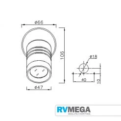 RV MEGA NOUVA LED S5 - SUPERNOVA - LED Reading Light W/ USB Charger - Ch Electrical & Lighting