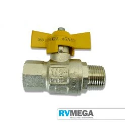 RV MEGA Gas Equipment Brass Ball Valve 3/8 Male / Female