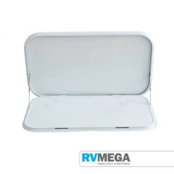 RV MEGA Outdoor & Camping White Picnic Table 4RC With LED Lighting & Backing Plate