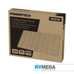 RV MEGA Powertech 12V 160W Folding Solar Panel With 5M Cable