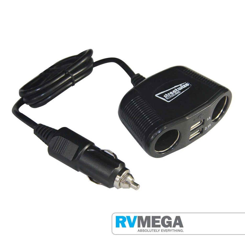STREETWIZE Twin 12v Socket & Twin USB Charger 3 STREETWIZE Twin 12v Socket & Twin USB Charger