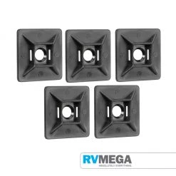 RV MEGA Electrical & Lighting Cable Tie Mounts - UV Resistant 5 Pack