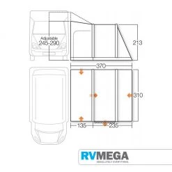 Awnings & Covers Vango Kela V Tall Inflatable Driveaway Awning (245-295cm Height)