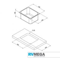 CAN Rectangular Stainless Sink 320 X 260