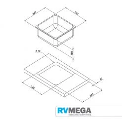 Plumbing & Water CAN Square Matt Stainless Sink 360 X 360