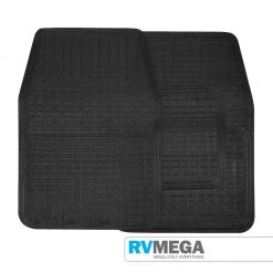 RV MEGA Everyday Essentials 2 Piece Rubber Mat Set - Black