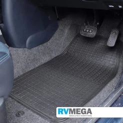 RV MEGA Everyday Essentials 2 Piece Rubber Mat Set - Black