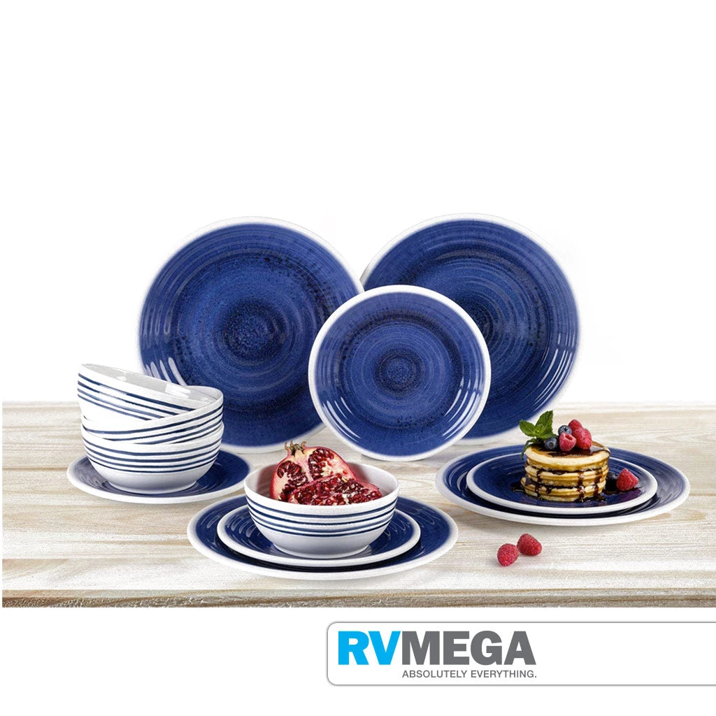 RV MEGA Azure Melamine Dinner Set - 12 Piece Cooking & Dining 3 RV MEGA Azure Melamine Dinner Set - 12 Piece Cooking & Dining