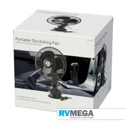 OZTRAIL 12V DC Oscillating Fan With Suction Mount Bracket