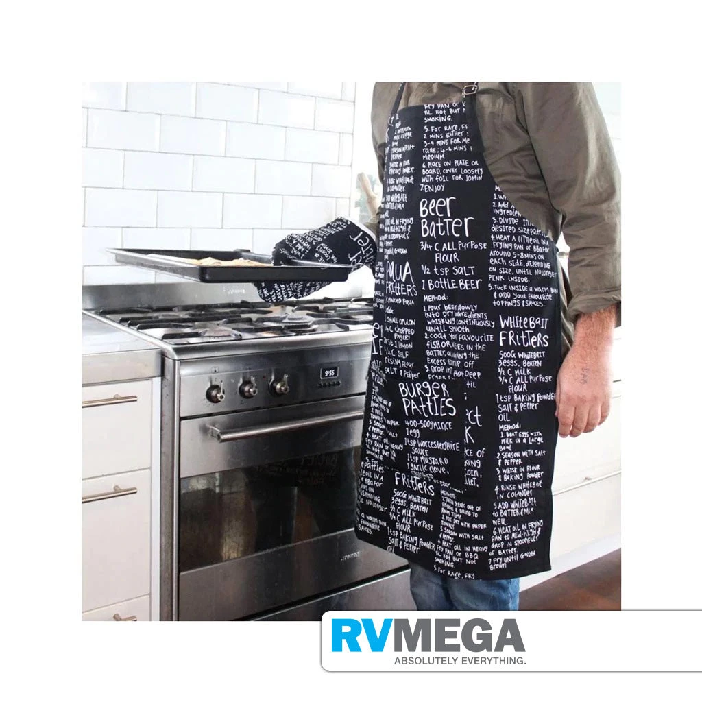 MOANA RD Giftware & Apparel Moana Road Kiwiana Apron & Mit - Black 4 MOANA RD Giftware & Apparel Moana Road Kiwiana Apron & Mit - Black