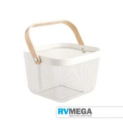 RV MEGA Cooking & Dining Metal Wire Basket - White
