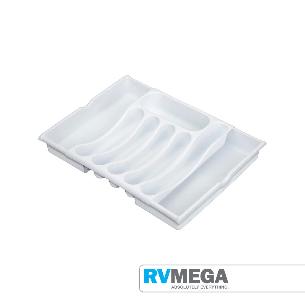 RV MEGA Expanding Cutlery Tray White Cooking & Dining 3 RV MEGA Expanding Cutlery Tray White Cooking & Dining
