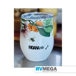 MOANA ROAD Giftware & Apparel Moana Rd Slim E-Mug - Native Flora White