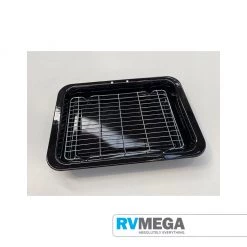 RV MEGA Cooking & Dining Grill Pan Vitreous Enamel With Trivet 35cm X 25cm X 5cm