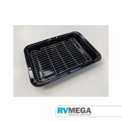 RV MEGA Cooking & Dining Grill Pan Vitreous Enamel With Trivet 35cm X 25cm X 5cm