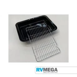 RV MEGA Cooking & Dining Grill Pan Vitreous Enamel With Trivet 35cm X 25cm X 5cm