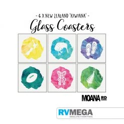 MOANA RD Moana Road Coasters - Kiwiana Set Of 6