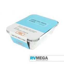 RV MEGA Cooking & Dining Foil Tray Large With Lid 4 Pack - In Srt