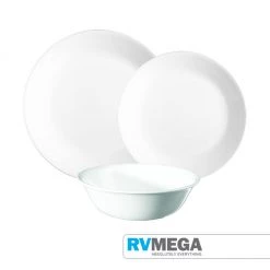 RV MEGA Corelle Vitrelle® 12pcs Dinner Set - White