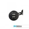 RV MEGA C-Line Twin USB Socket & Mounting Plate 2 X 2.4 Amp - Black